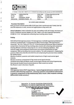 Bilateral lower-limb screening MRI: report